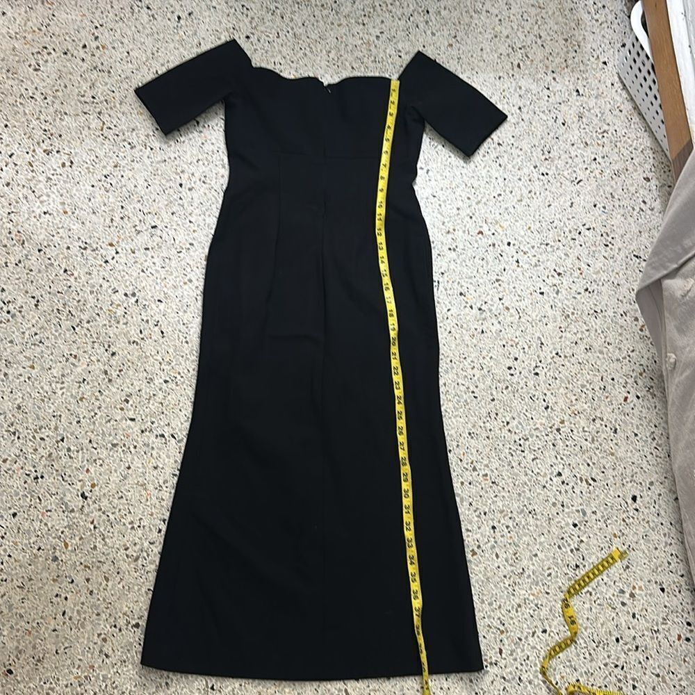 Jill Stuart Marisol off shoulder black midi high slit dress 2 - Picture 8 of 8
